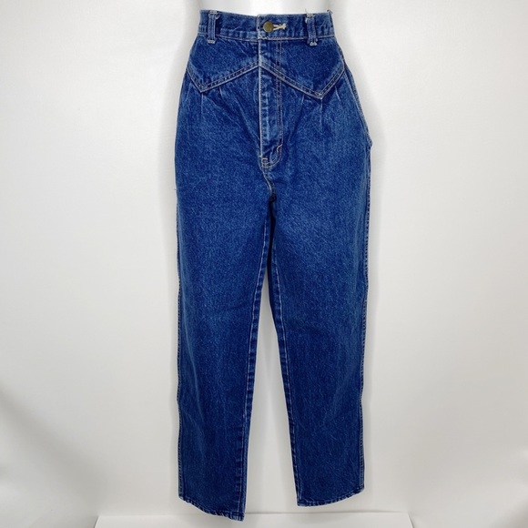 Weathered Blues Jeans Vintage 8s High Waisted Pleated Front Mom
